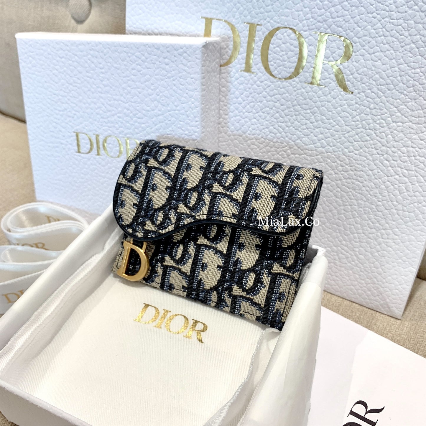 Dior▪️Saddle Bloom Card Holder馬鞍提花翻蓋卡包/370E410 🉐14000🇪🇺🏷