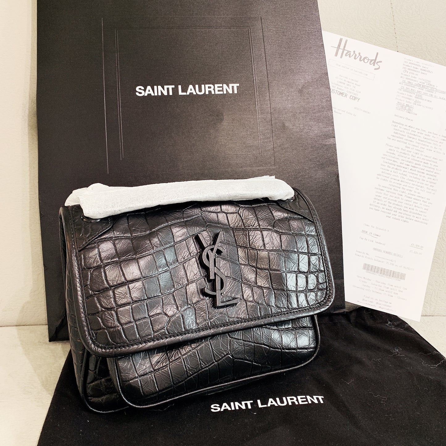 YSL Niki Baby 鱷魚紋牛皮鏈包/L2565 ㊙️折扣🉐103600💰
