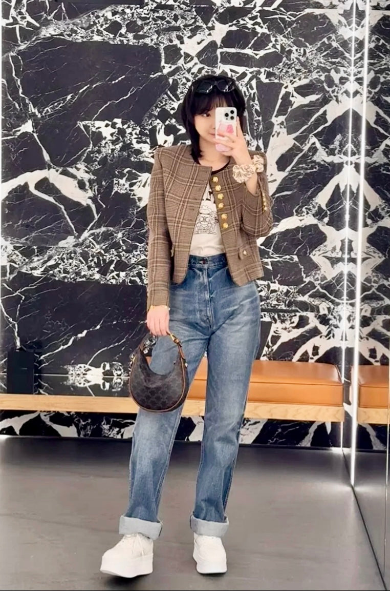 Celine Lulu Teen 老花皮革手腕包/E1350E1550 🇪🇺