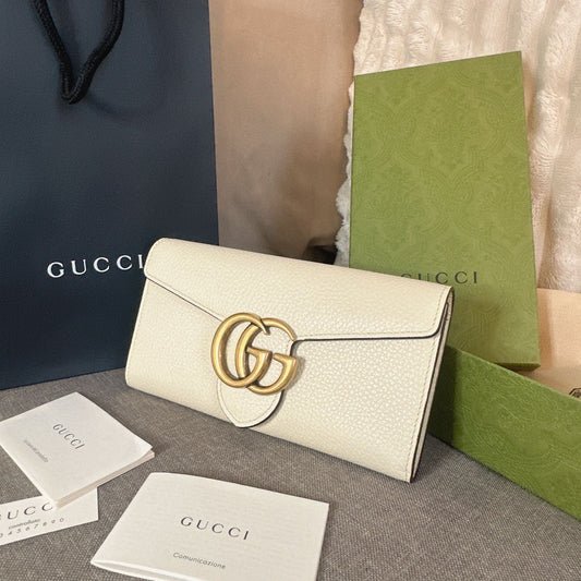 *現貨*@Gucci Marmont 馬夢白色掀蓋長夾 P15000 /T19000