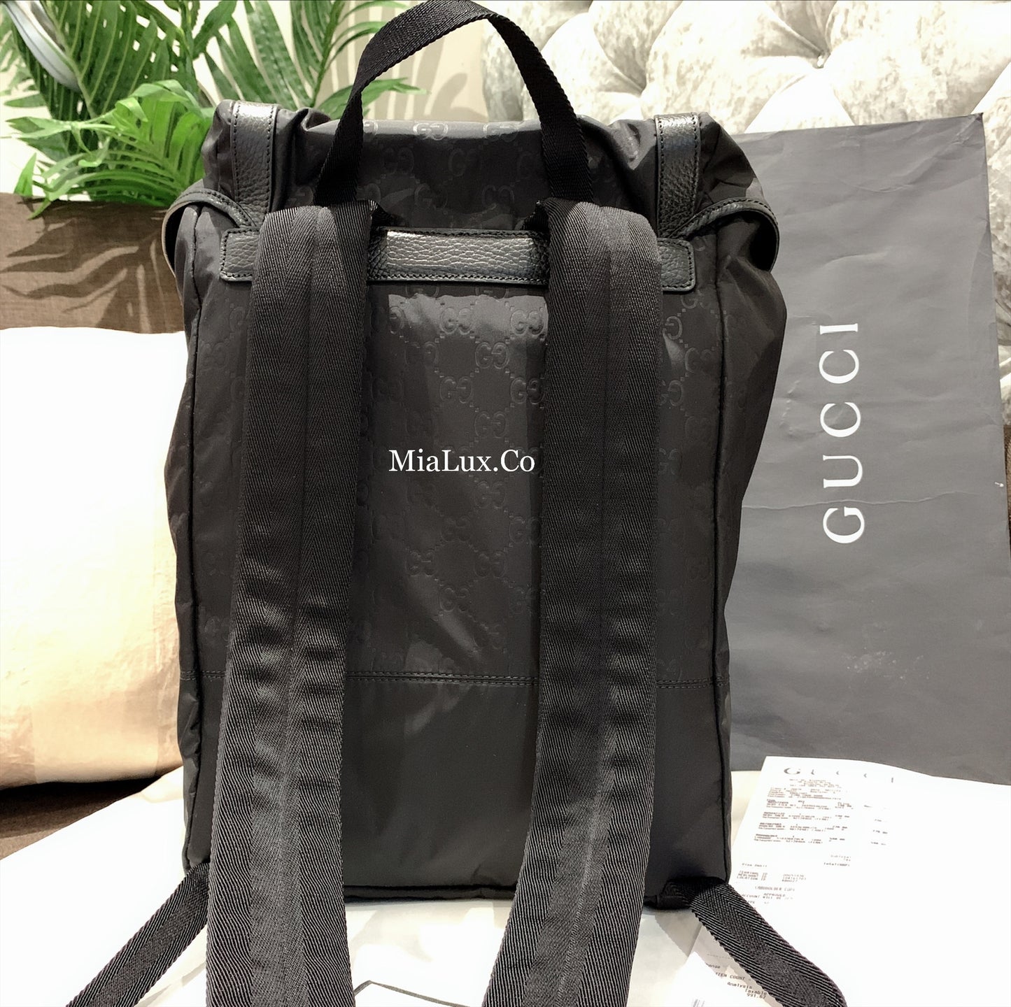 @Gucci Nylon 男生款黑後背包/P540