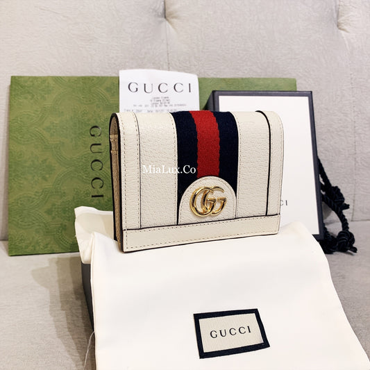 *@Gucci Ophidia Card Case Wallet 飾帶牛皮雙開卡夾/P320