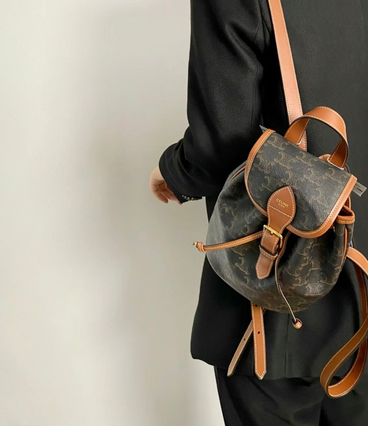 Celine▪️Backpack Folco Mini 迷你老花後背包/1450E1550 🉐56800🇪🇺