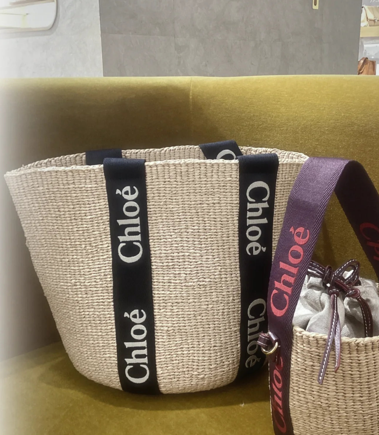 Chloe✨ LARGE WOODY BASKET大款Woody草編包-新色黑* £550 c489
