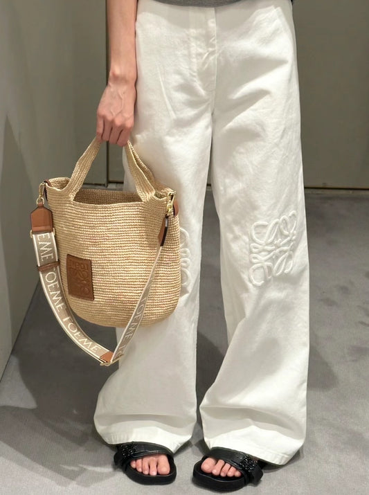 Loewe Slit Mini 拉菲草牛皮竹籃包/895