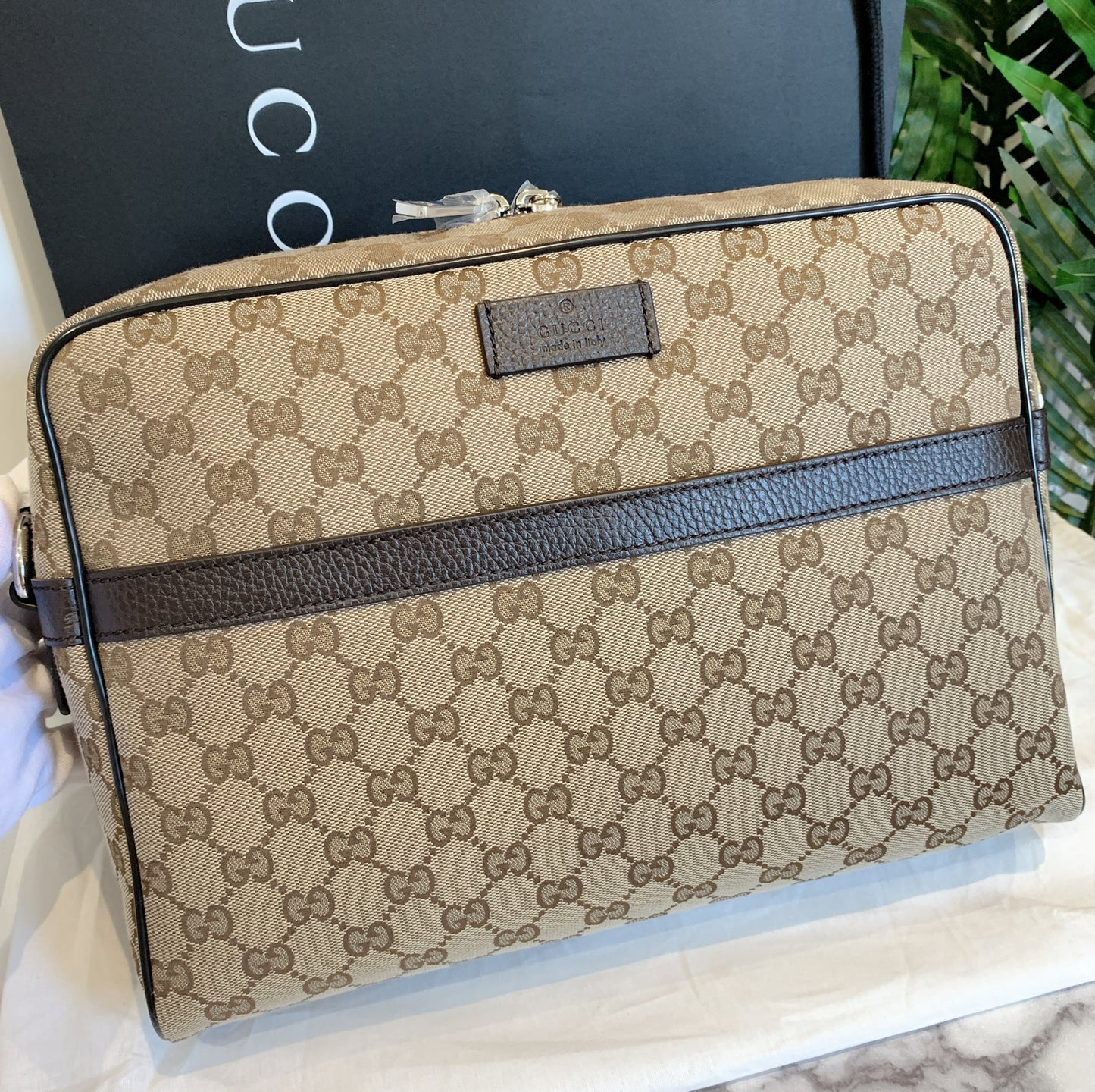 @Gucci Ophidia 男生款老花大郵差包/P490
