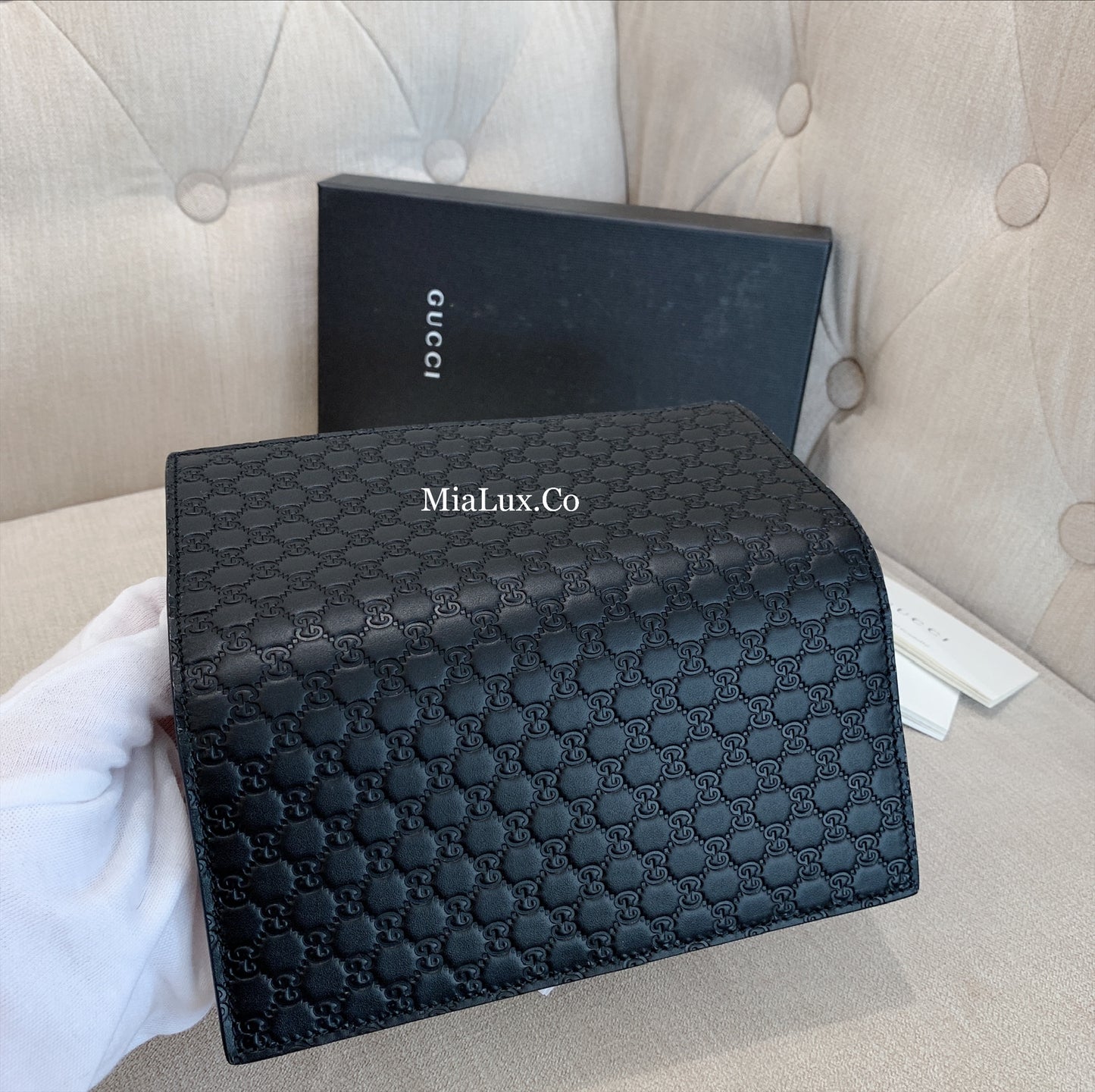 @Gucci Embossed Long Wallet 男生款壓紋對開長夾/P235