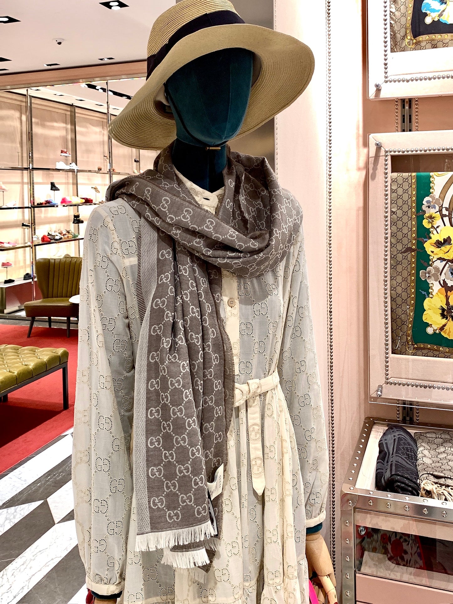 *@Gucci▪️Wool Scarf Long 正反雙色羊毛長條圍巾/P175