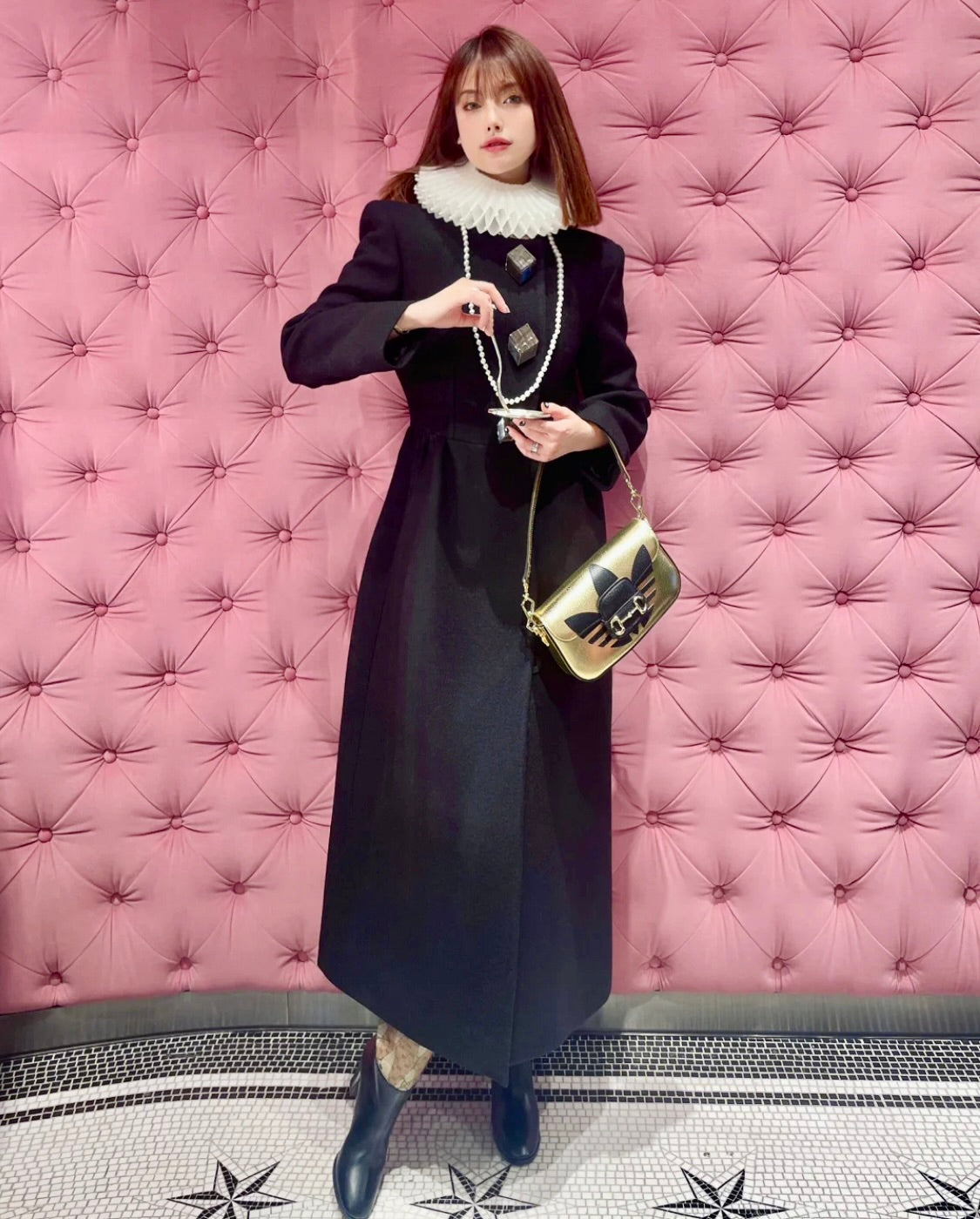 @GuccixAdidas▪️1955 Horsebit 聯名特別款腋下包-金/2620P1835 🔔限時折🉐83580