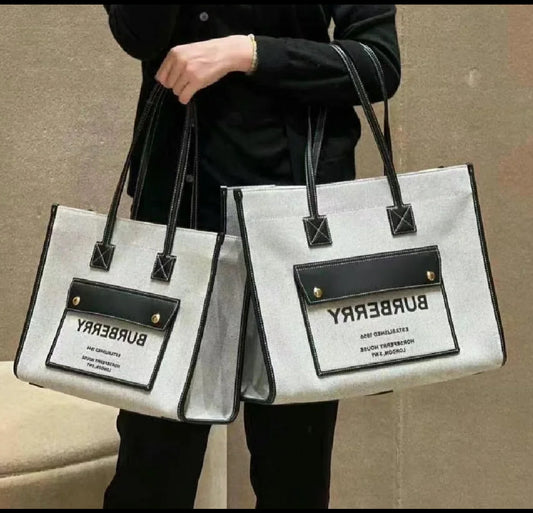 @Burberry Freya MD 中款托特包-灰/1090P599 🔥折上七折 🉐19870