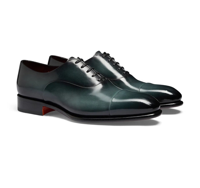Santoni Green Oxford 男款綠色牛津鞋/E950 🉐35200🇪🇺