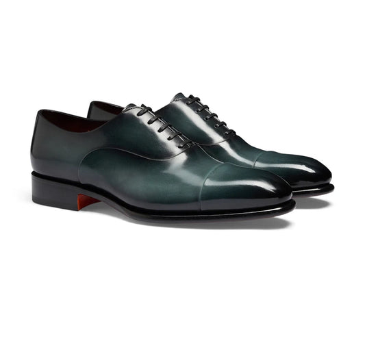 Santoni Green Oxford 男款綠色牛津鞋/E950 🉐35200🇪🇺