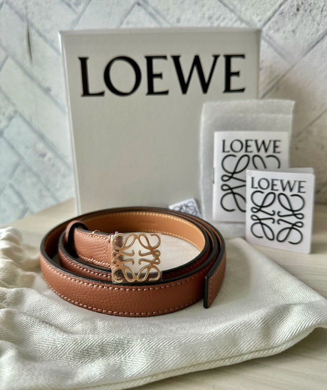 Loewe Anagram Belt 男女款軟粒面牛皮皮帶/350