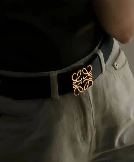 Loewe Anagram Belt 男女款軟粒面牛皮皮帶/350