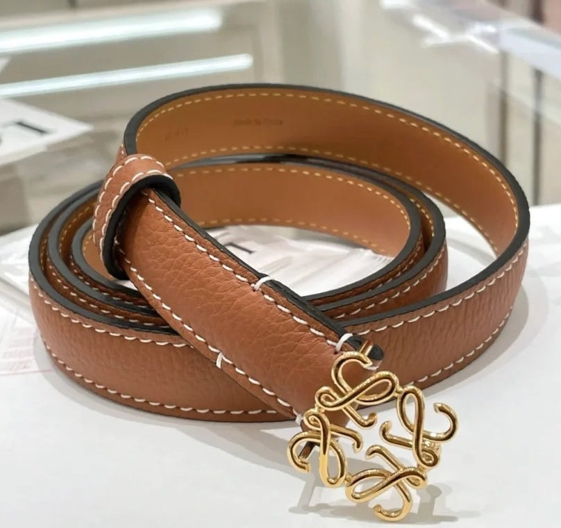 Loewe Anagram Belt 男女款軟粒面牛皮皮帶/350