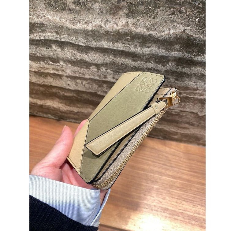Loewe Puzzle slim compact wallet 經典牛皮拼圖拉鍊短夾/450