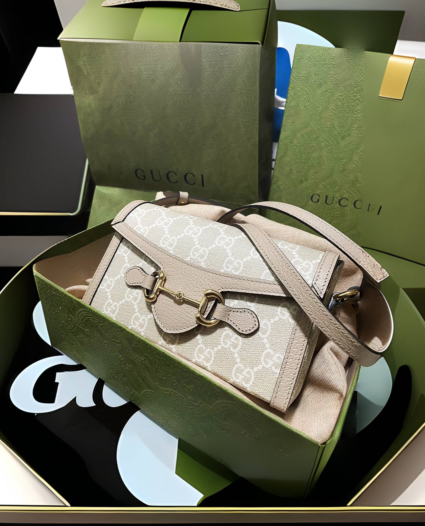 Gucci 1955 Horsebit Mini 馬銜老花掀蓋包/945 🉐38800