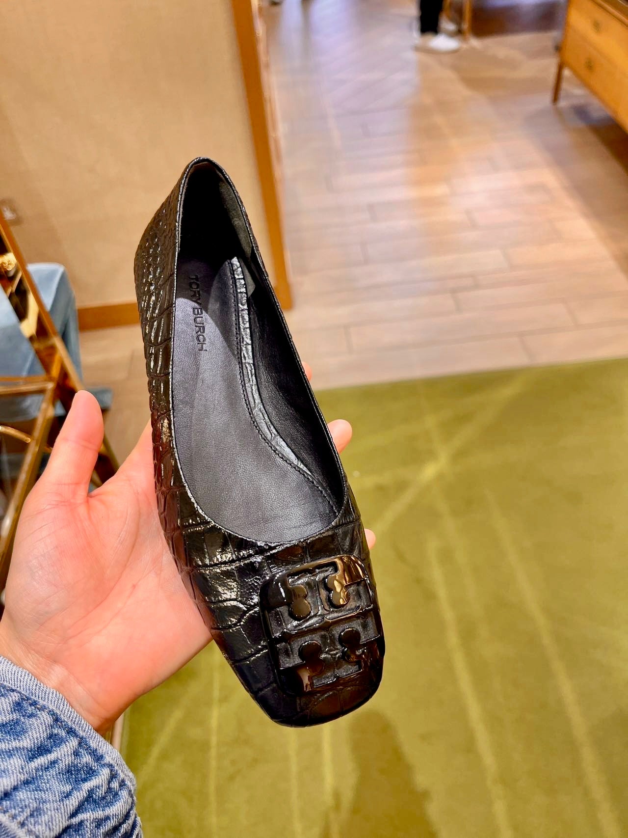 @Tory Burch Georgia Ballet 鱷魚壓紋淑女鞋/290P189 🔔限時折🉐9310