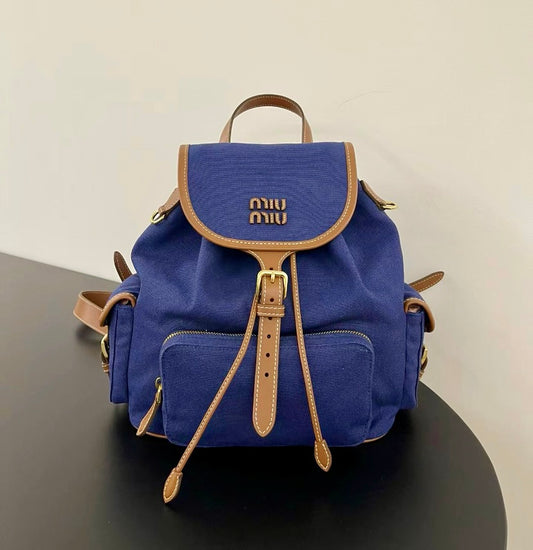 MiuMiu Canvas Backpack 帆布後背包/E1900 🉐69400🇪🇺