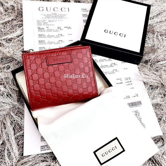 @Gucci Embossed Wallet 壓紋雙開內拉鍊短夾/P230
