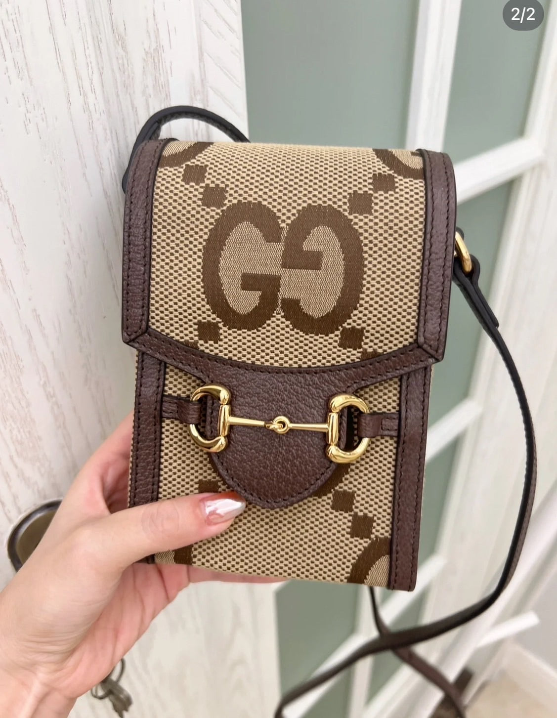 *@Gucci Jumbo GG 手機包/830P585 🔔限時折🉐27330