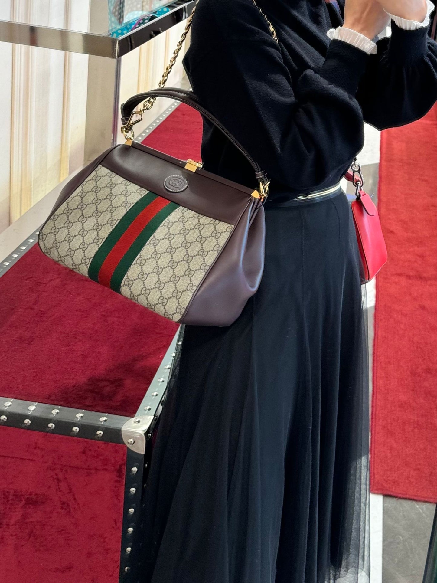 @Gucci Ophidia 口金大容量肩背鏈包/3340P1170 🔔限時折🉐53450