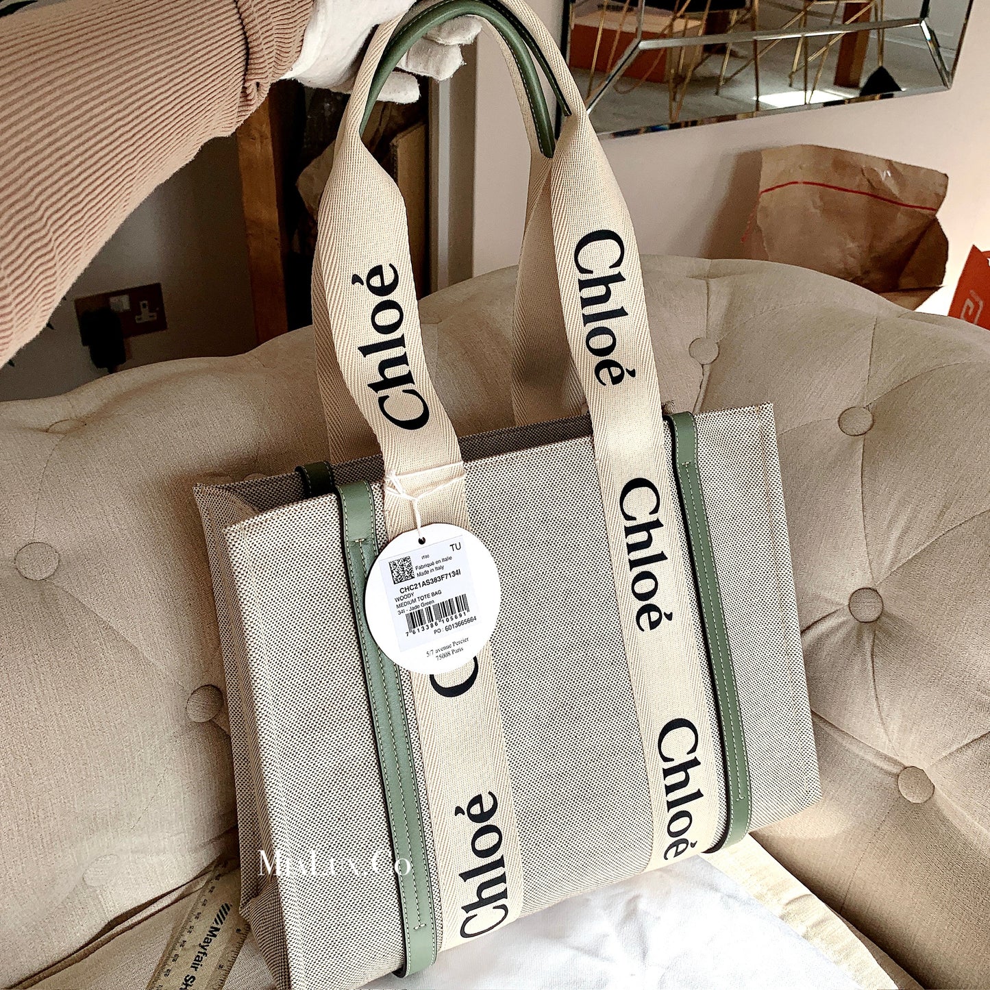 Chloe▪️Woody Tote M 中托特包/890C735 ㊙️折扣🉐30870💰