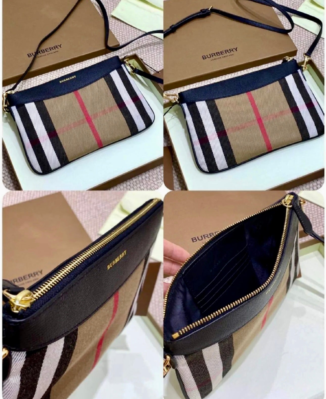 @Burberry▪️Peyton 格紋肩背手拿包/P295 🔥下殺🉐14280