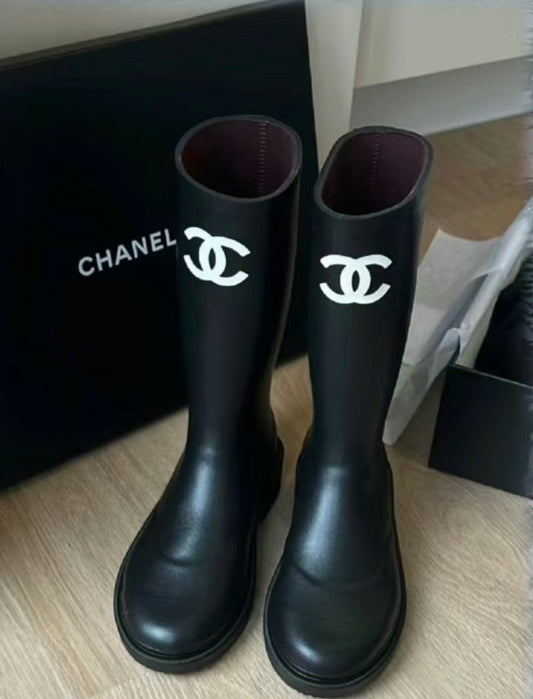 CHANEL BOOTS 黑色雨靴