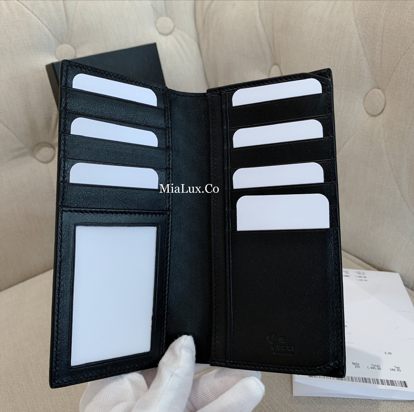 @Gucci Embossed Long Wallet 男生款壓紋對開長夾/P235