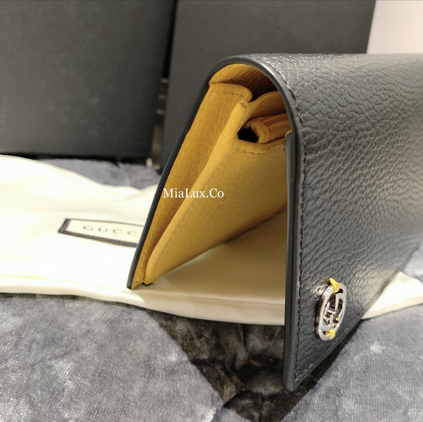 *@Gucci Long Wallet 男女款拼色銀扣長夾/P230