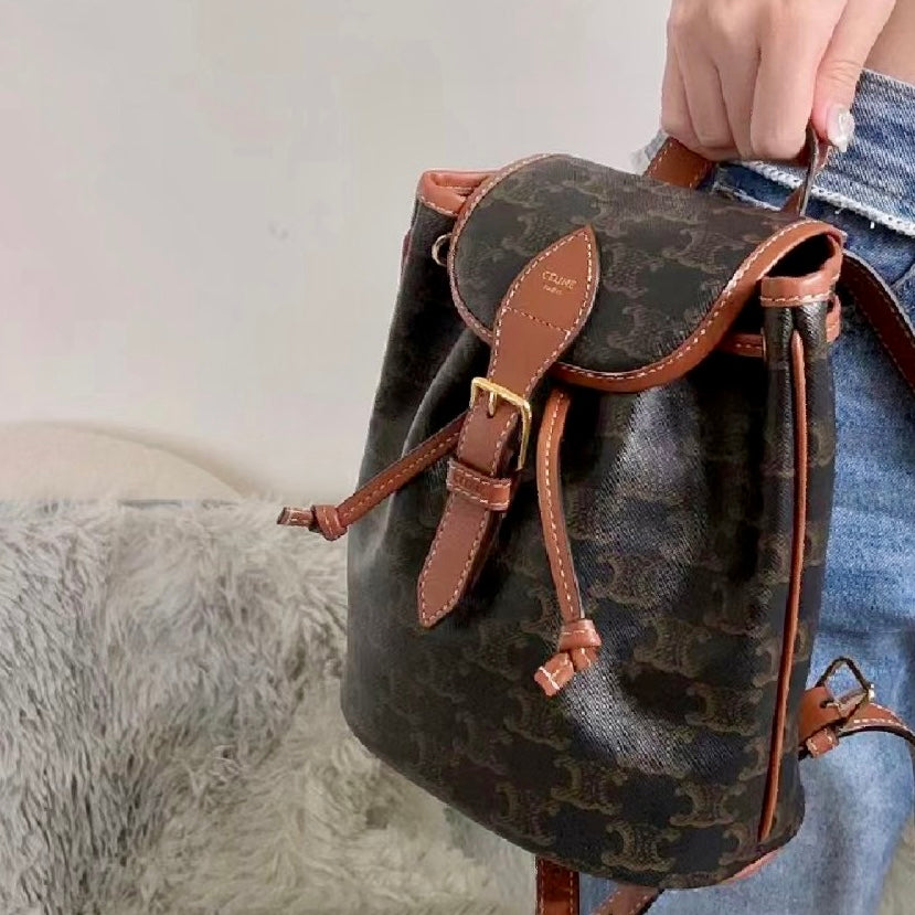 Celine▪️Backpack Folco Mini 迷你老花後背包/1450E1550 🉐56800🇪🇺