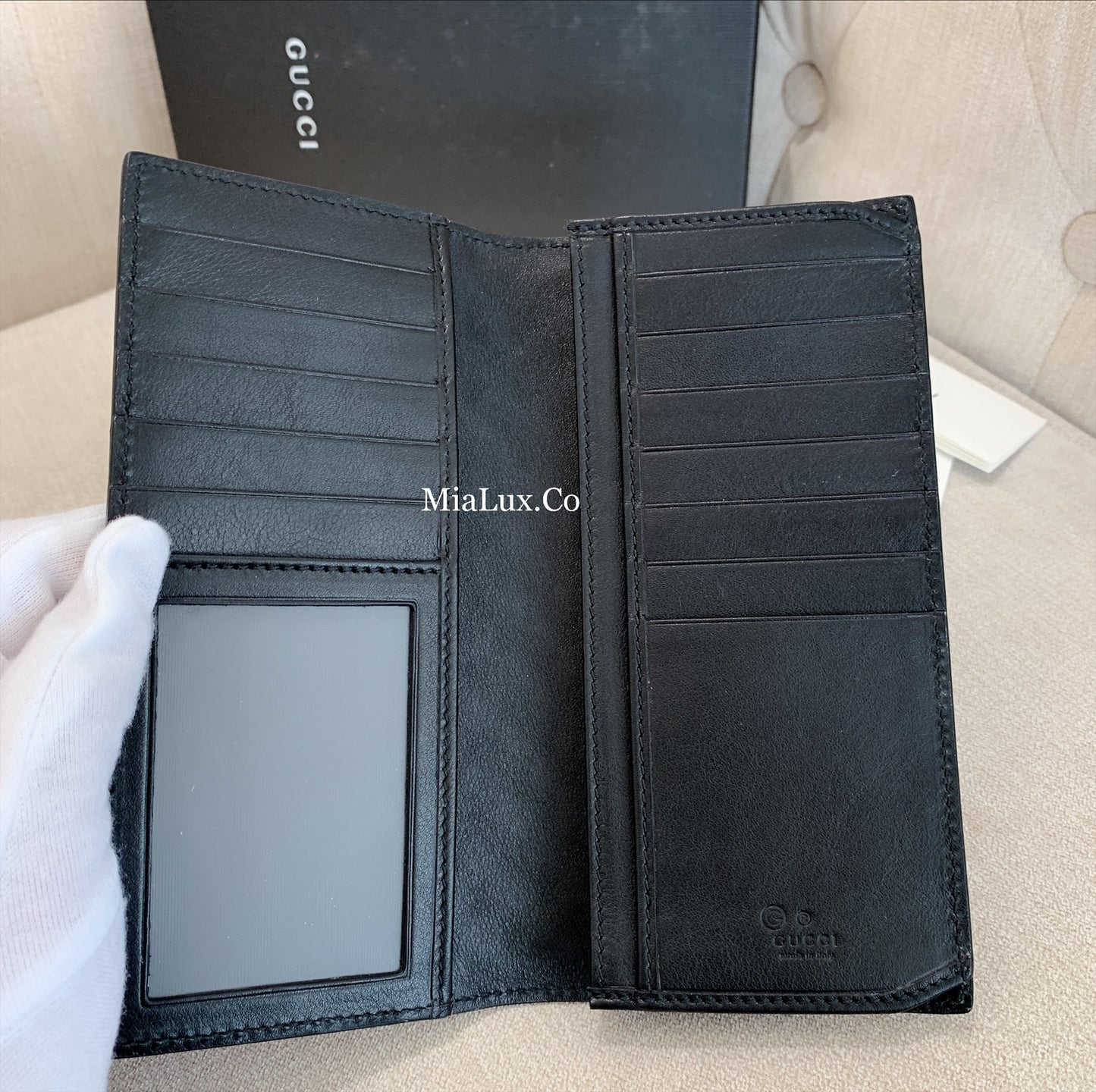 @Gucci Embossed Long Wallet 男生款壓紋對開長夾/P235
