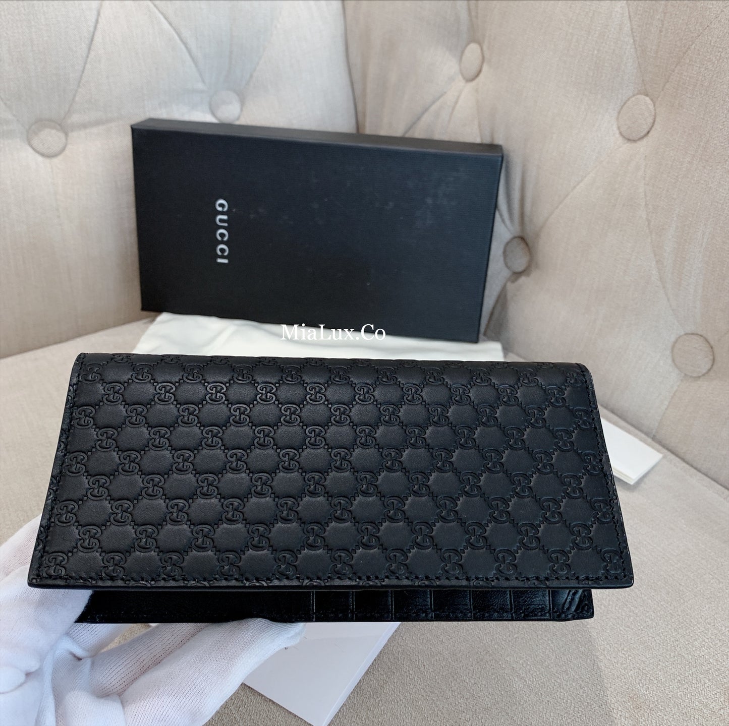 @Gucci Embossed Long Wallet 男生款壓紋對開長夾/P235