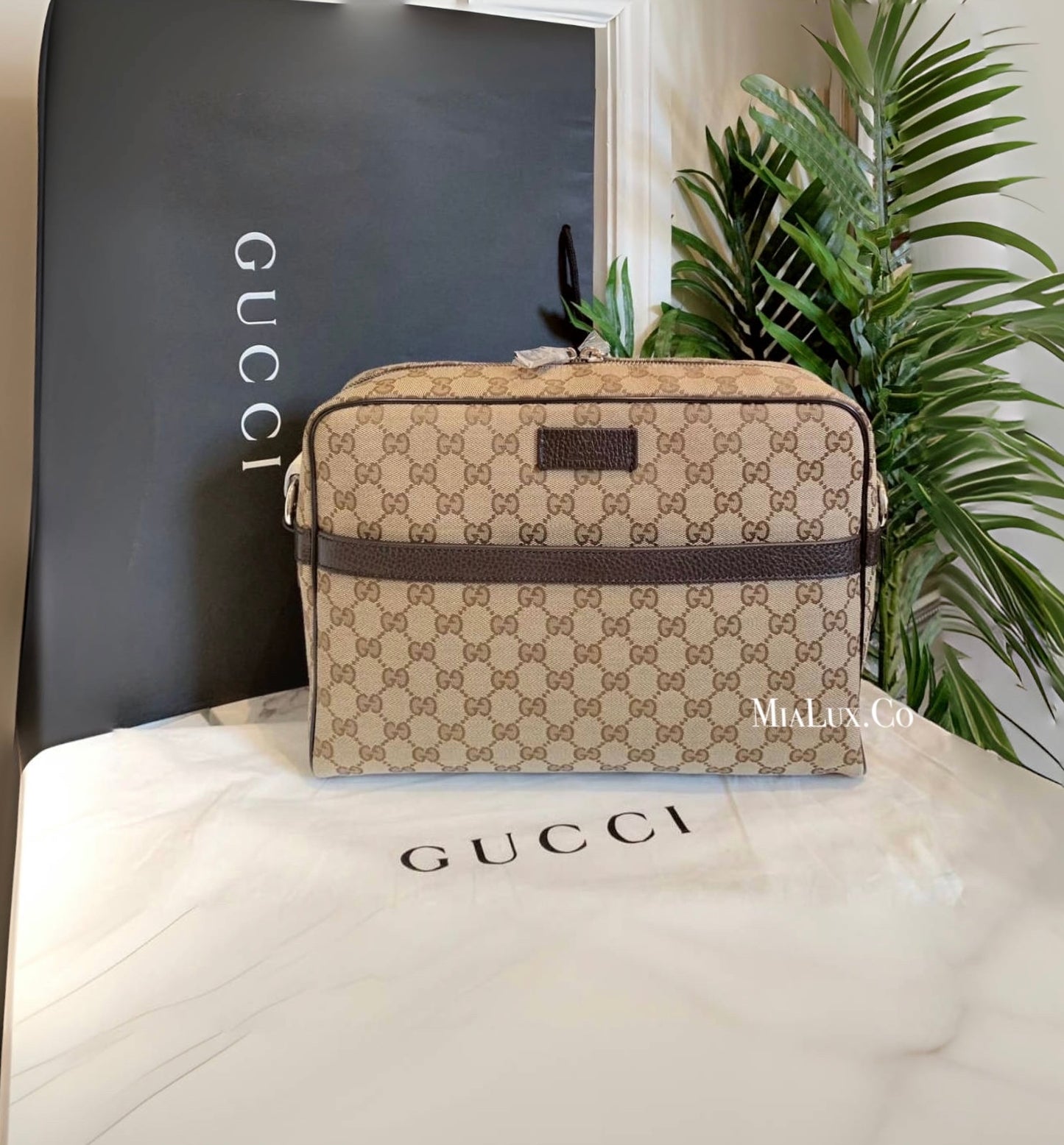 @Gucci Ophidia 男生款老花大郵差包/P490