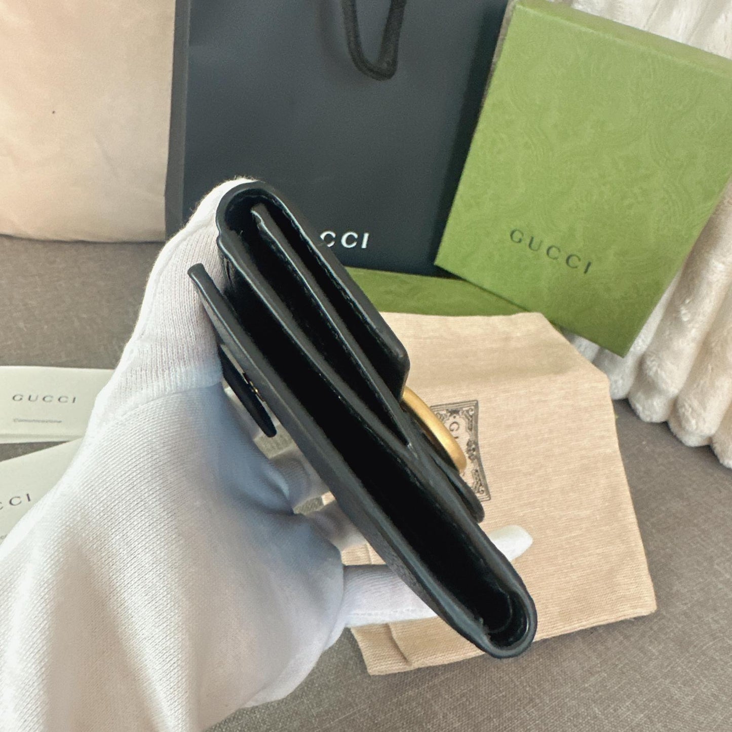 *現貨*@Gucci GG Marmont 馬夢黑色短夾 P11000 /T16800