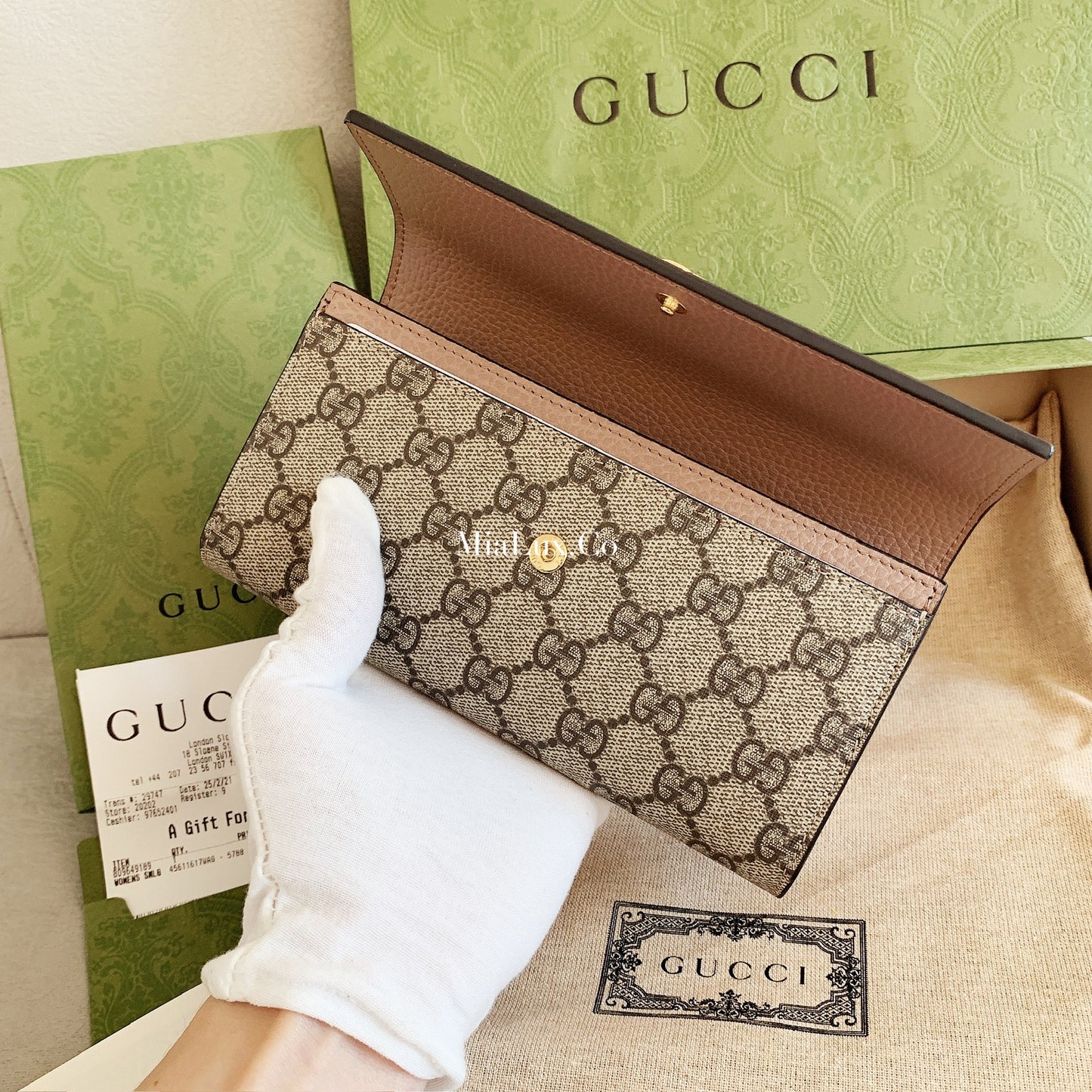 @Gucci Marmont 馬夢老花翻蓋長夾/505 🉐22210🇬🇧