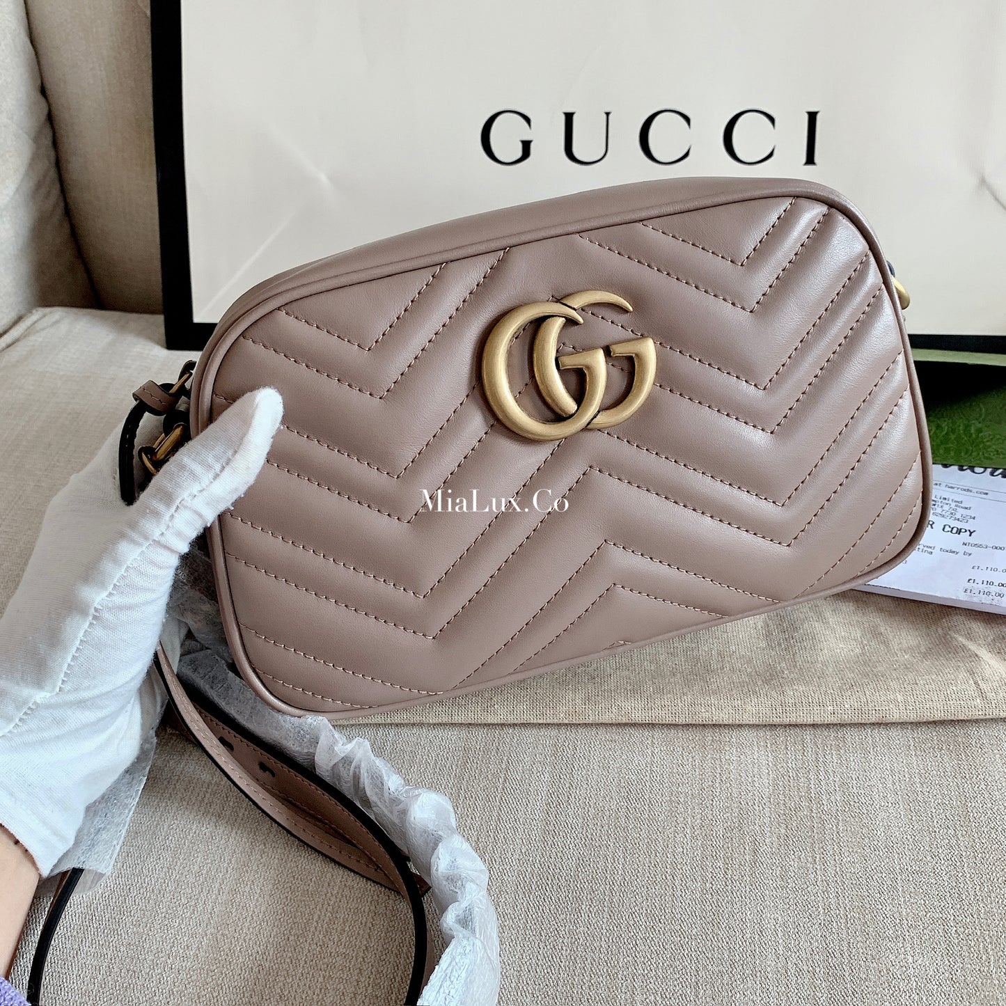 Gucci▪️GG Marmont Matelassé S 小款馬夢相機包/1440E1600 🉐58600🇪🇺