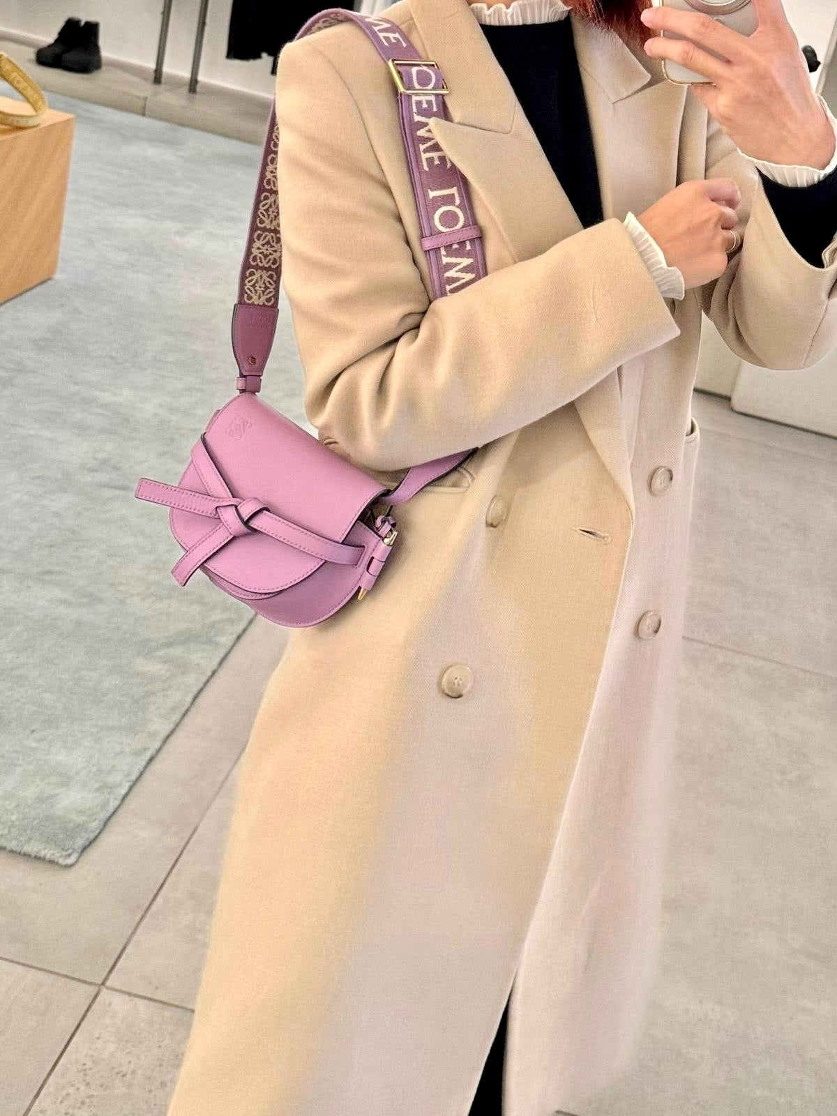 @Loewe Gate Dual Mini 緹花背帶馬鞍包/1550P900 🔥下殺🉐41300