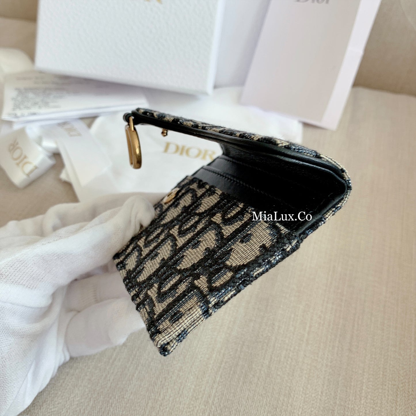 Dior▪️Saddle Bloom Card Holder馬鞍提花翻蓋卡包/370E410 🉐14000🇪🇺🏷