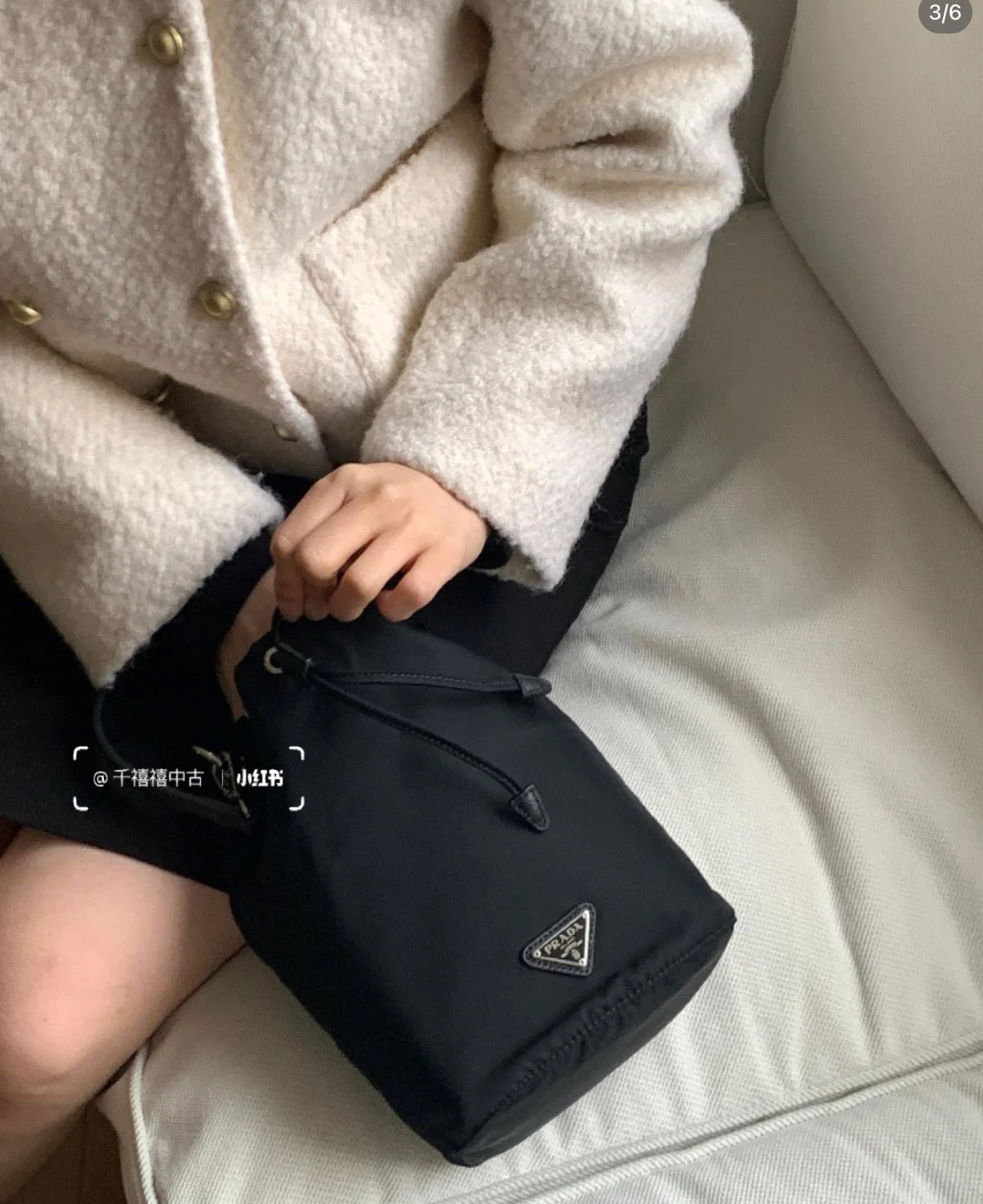 @Prada►Nero 尼龍小水桶/P320