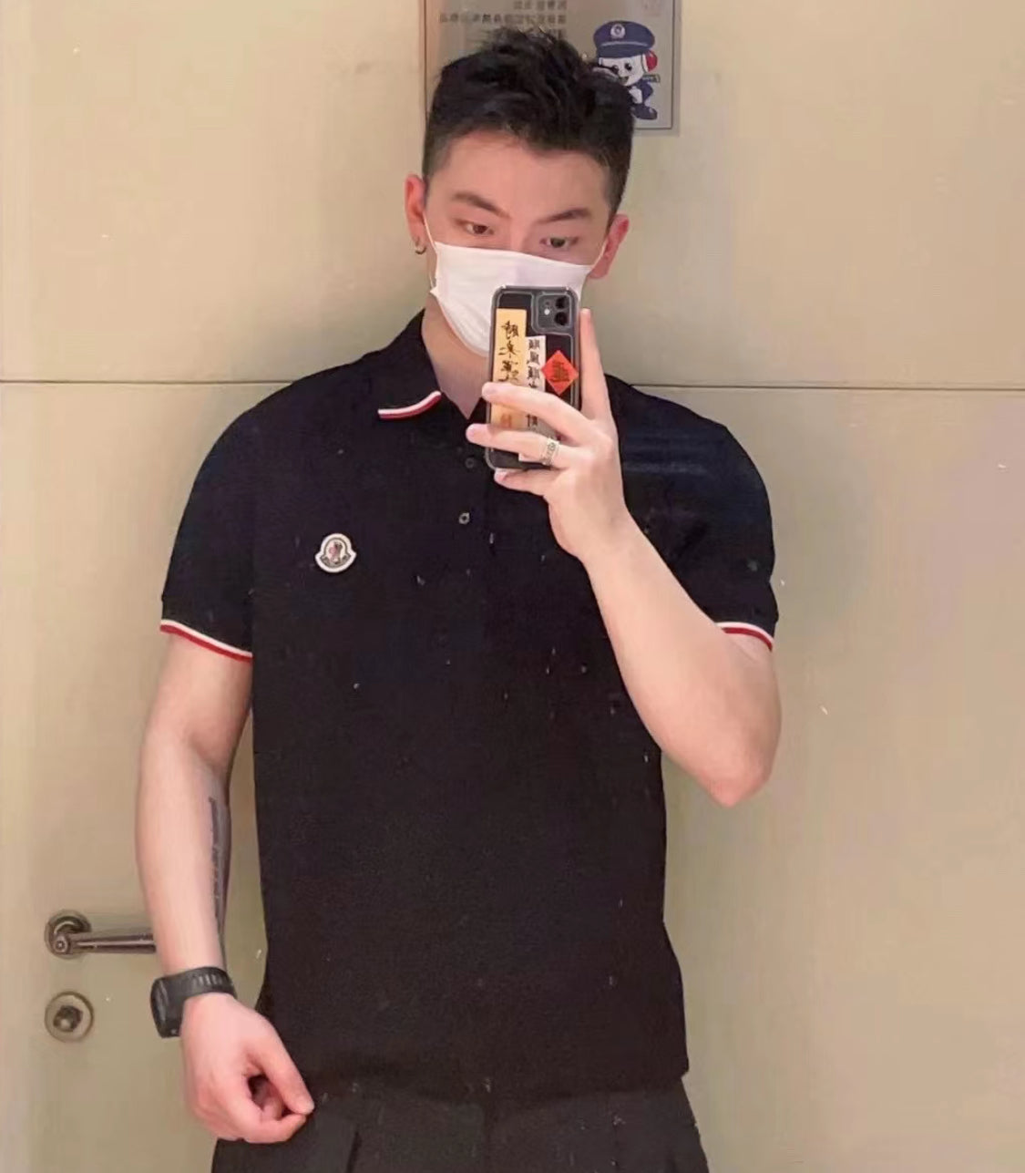 @Moncler 男生款雙領飾邊Polo上衣/177 🔔限時折🉐9470