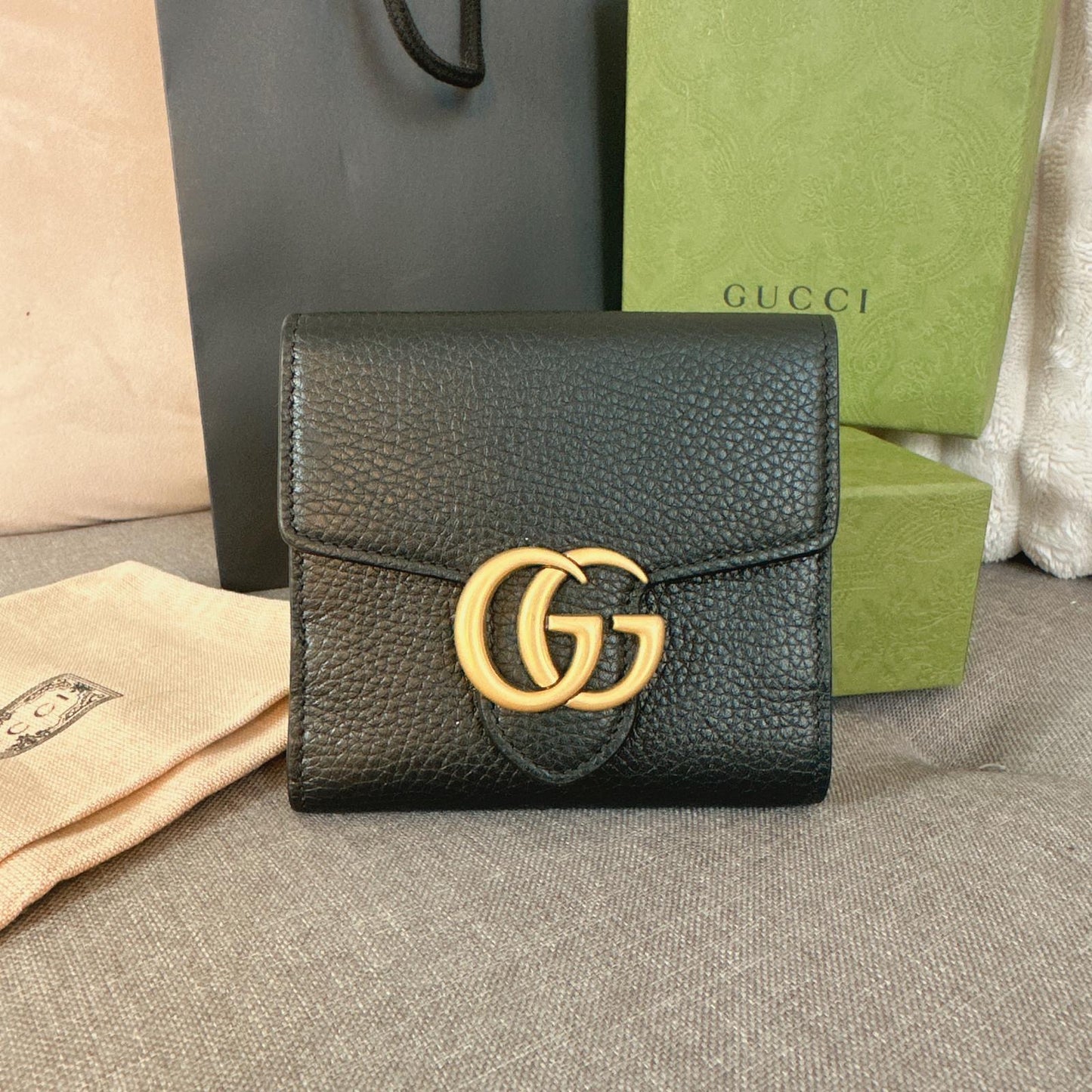 *現貨*@Gucci GG Marmont 馬夢黑色短夾 P11000 /T16800