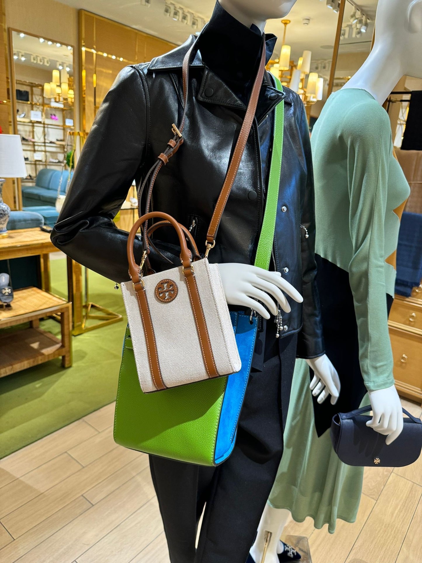 @Tory Burch Blake 迷你帆布牛皮托特包/229P350 🔥折上七折🉐8710