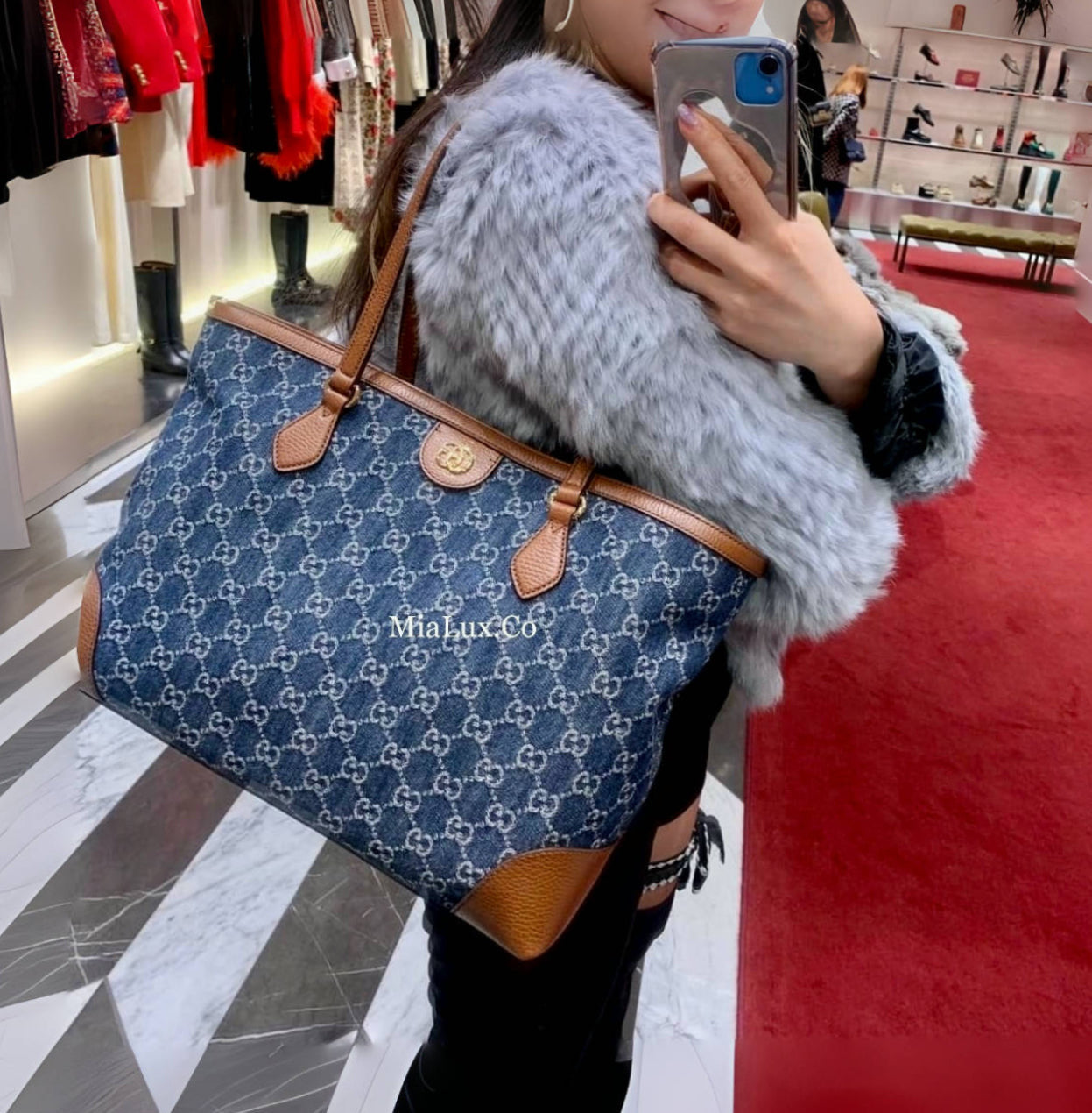 *@Gucci▪️Denim Ophidia 牛仔托特包/P850