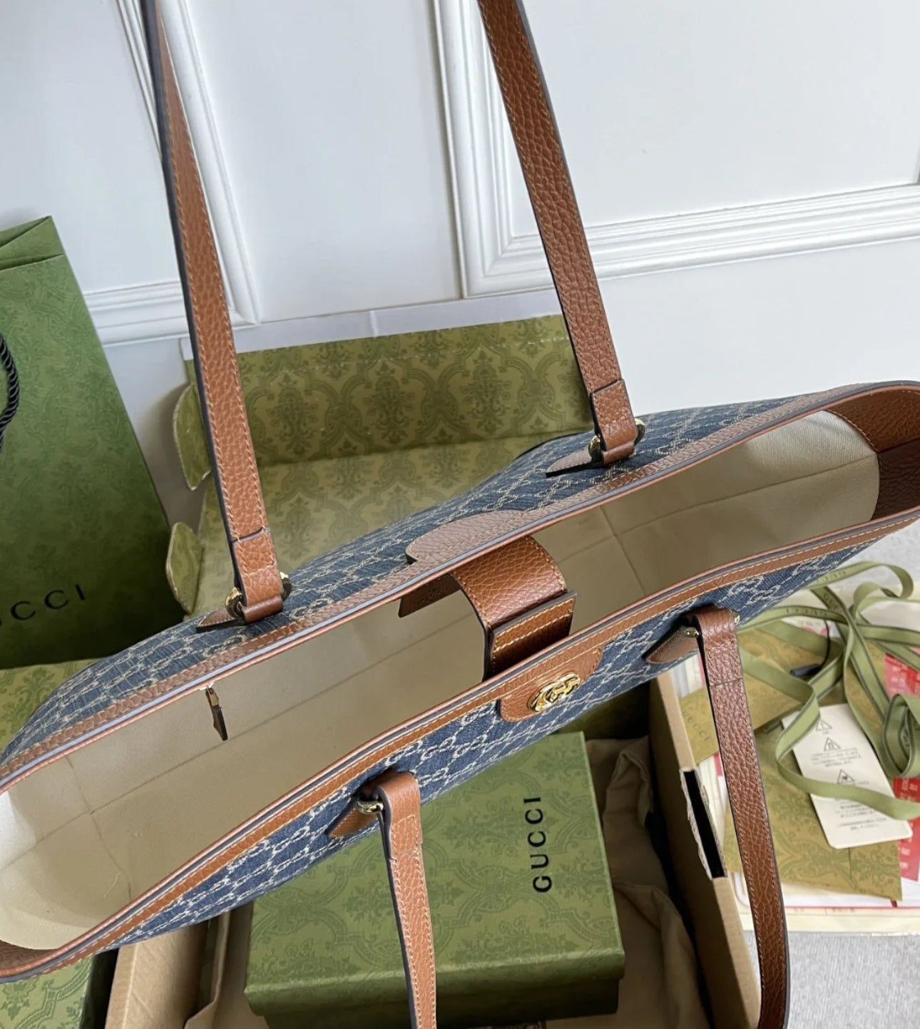 *@Gucci▪️Denim Ophidia 牛仔托特包/P850
