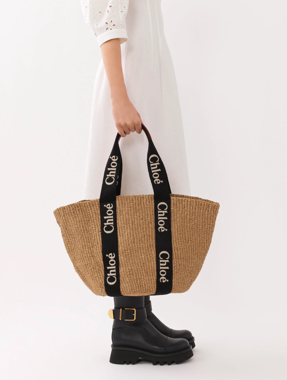 Chloe✨ LARGE WOODY BASKET大款Woody草編包-新色黑* £550 c489