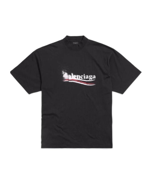 Balenciaga 巴黎世家✨  掉漆水洗短袖上衣 黑色💰