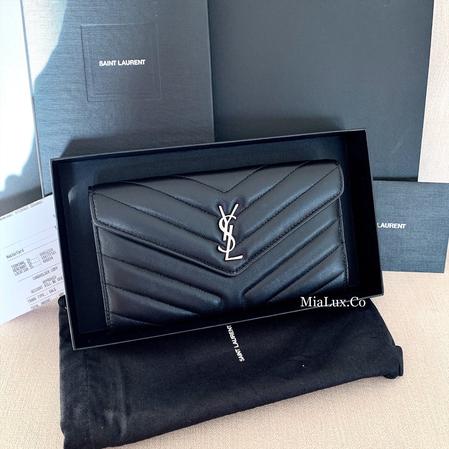 YSL▪️Cassandre Matelasse L 粒面牛皮信封長夾/620E670 🉐25120🇪🇺