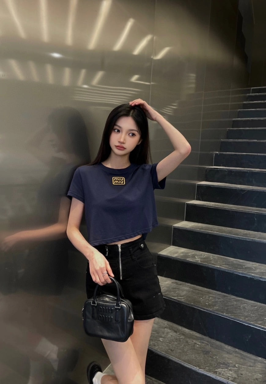 MiuMiu Jersey 刺繡T恤上衣/590E640 🉐23400🇪🇺